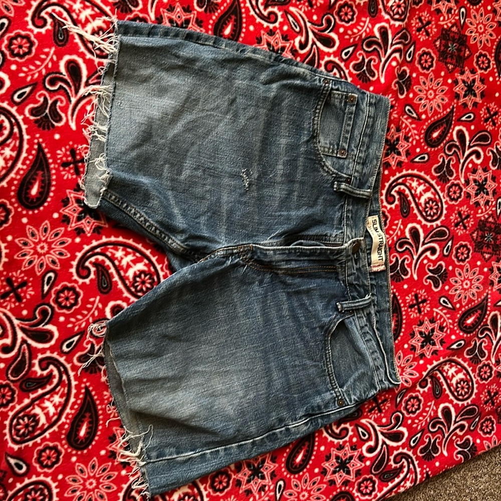 Upcycled Levi Strauss 514 Slim Straight Jean Shorts